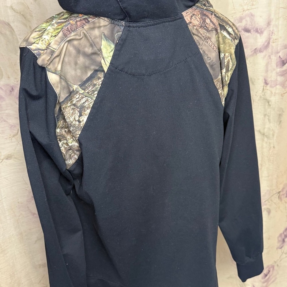 Bushmaster Mens Large Black Mossy Oak Camo Hoodie Jacket gorpcore hunting cabn - Picture 6 of 6